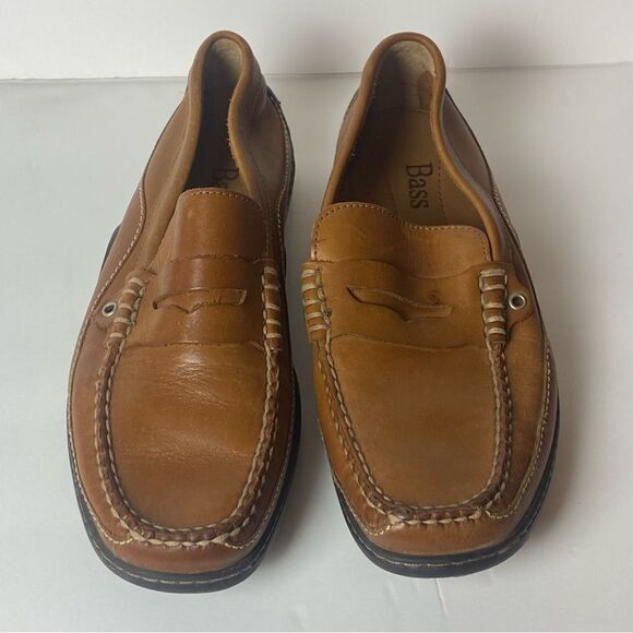 Bass Marlon Tan Leather Loafers Size 8M - Picture 1 of 8